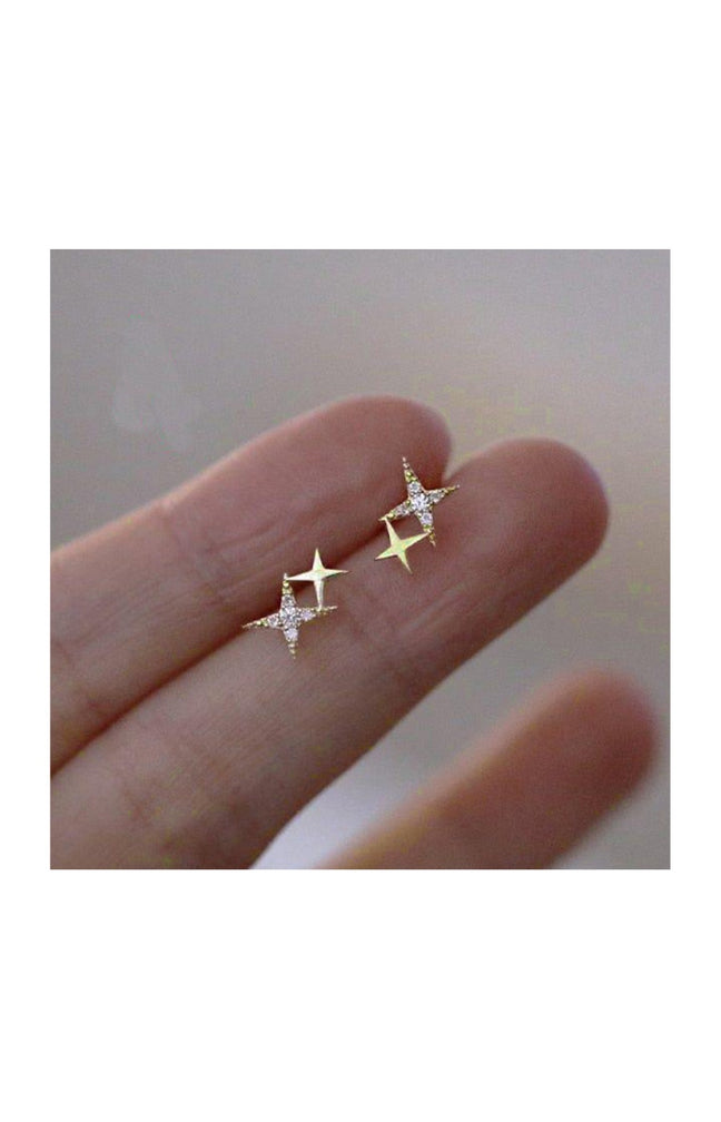 Boucles d'oreilles étoiles - Argent 925/000 plaqué or & zircons