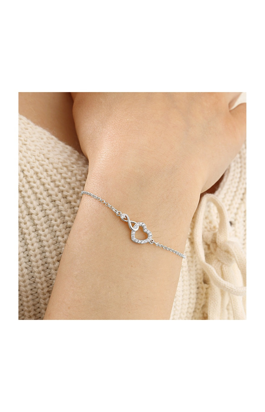 Bracelet cœur - Argent 925/000 & zircons