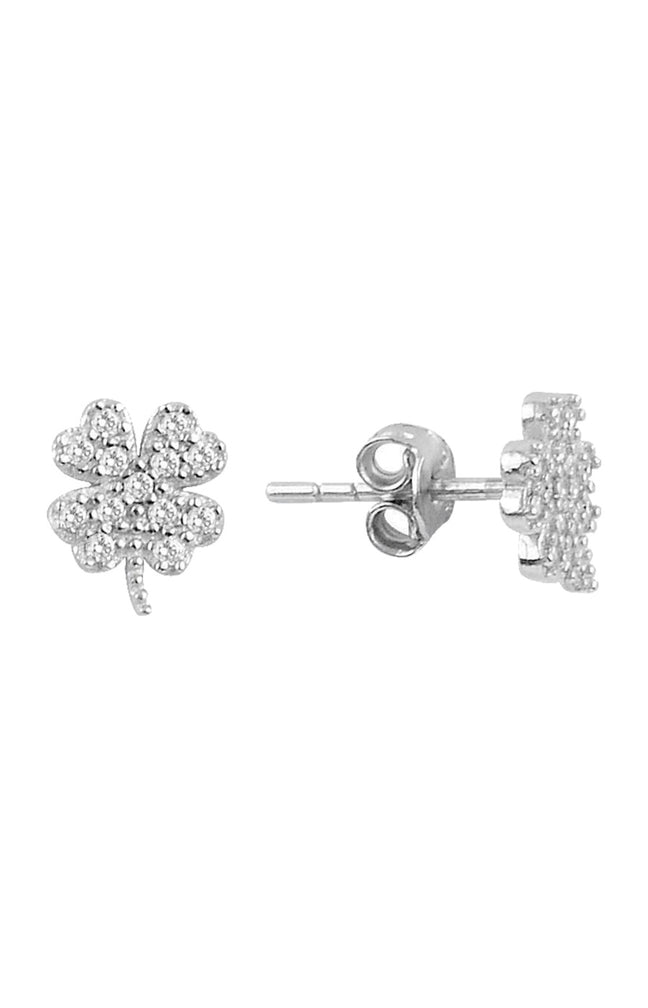 Boucles d'oreilles trèfles - Argent 925/000 & zirconiums