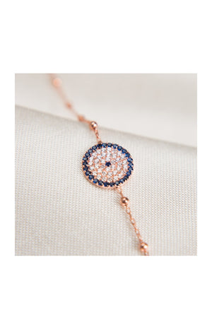 Bracelet - Argent 925/000 plaqué or rose & zircons