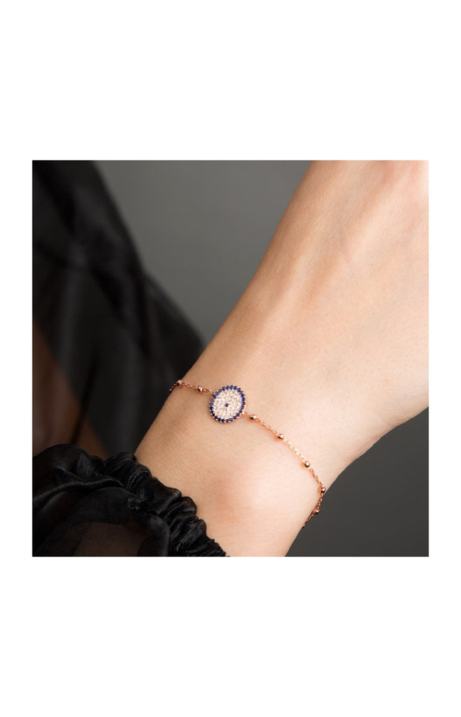 Bracelet - Argent 925/000 plaqué or rose & zircons