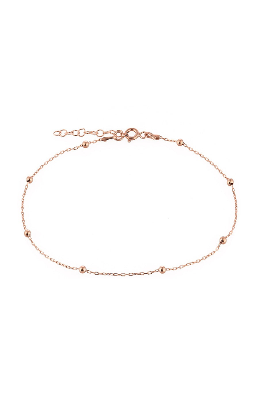 Bracelet de cheville - Argent  925/000 plaqué or rose & zircons