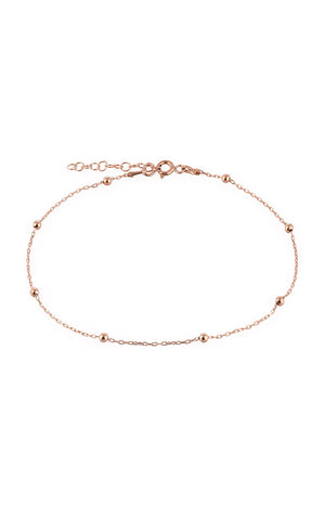Bracelet de cheville - Argent  925/000 plaqué or rose & zircons