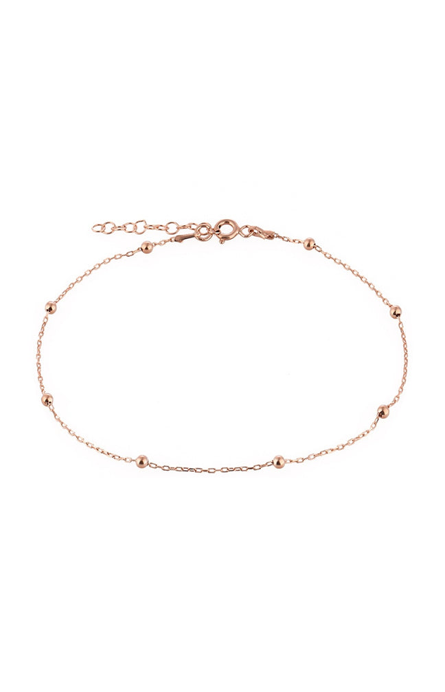 Bracelet de cheville - Argent  925/000 plaqué or rose & zircons