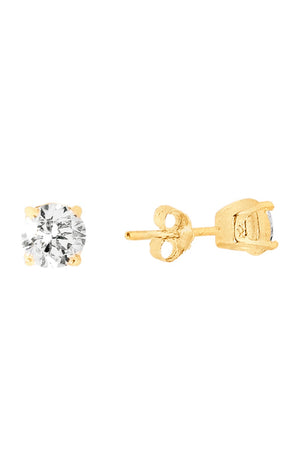 Boucle d'oreille unitaire - Argent 925/000 plaqué or & zircons