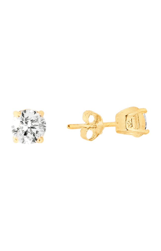 Boucle d'oreille unitaire - Argent 925/000 plaqué or & zircons