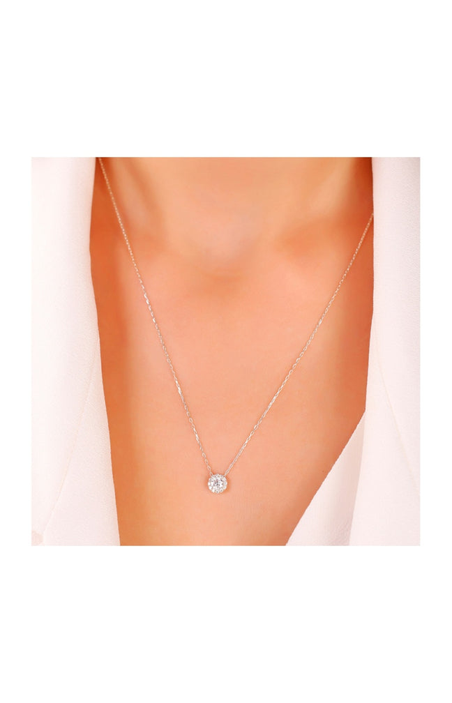Collier pendentif - Argent 925/000 & zircon