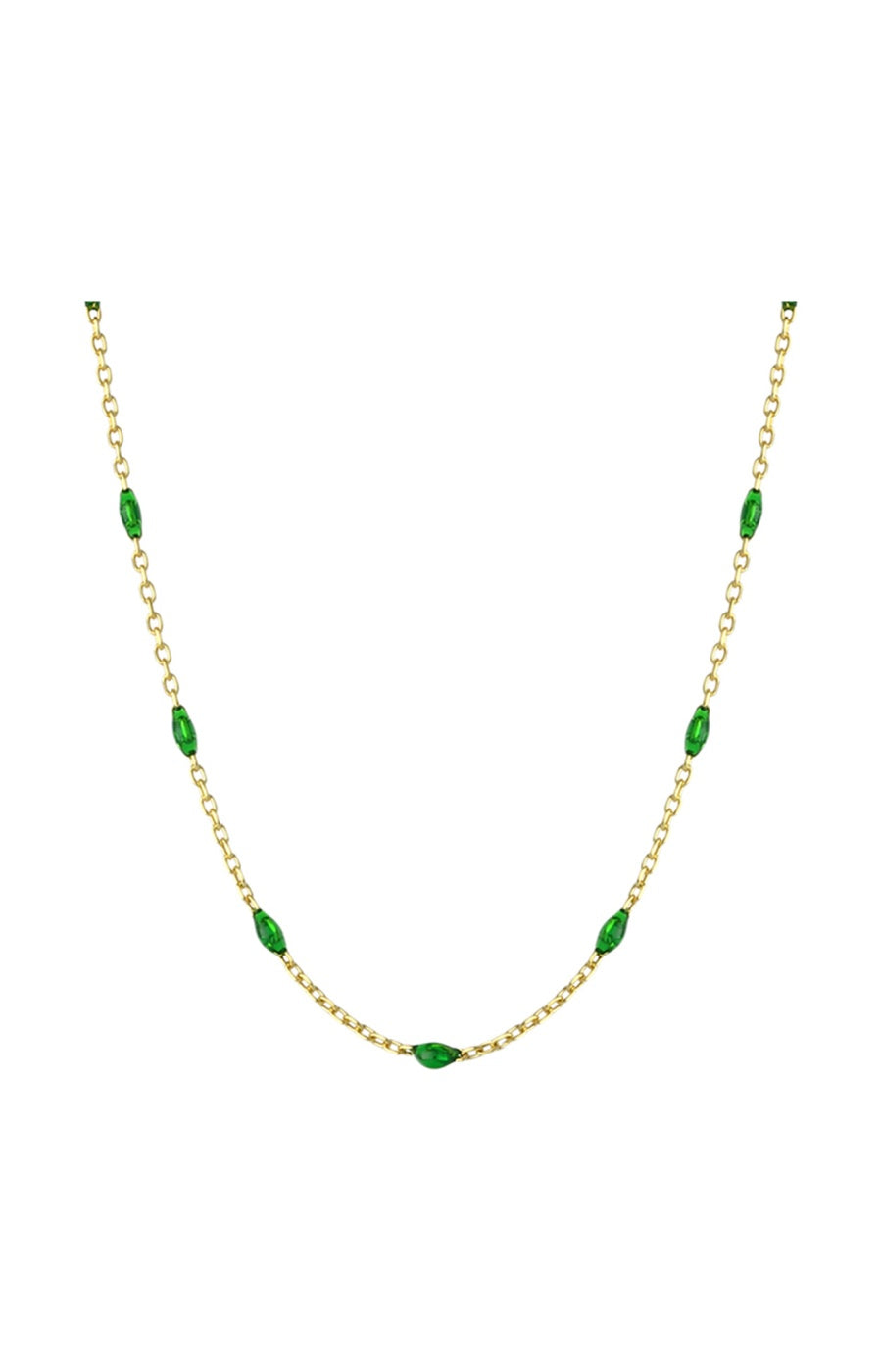 Collier - Argent 925/000 plaqué or & émail