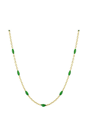 Collier - Argent 925/000 plaqué or & émail