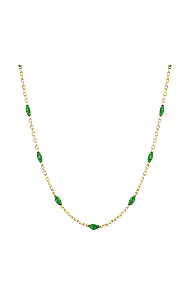Collier - Argent 925/000 plaqué or & émail