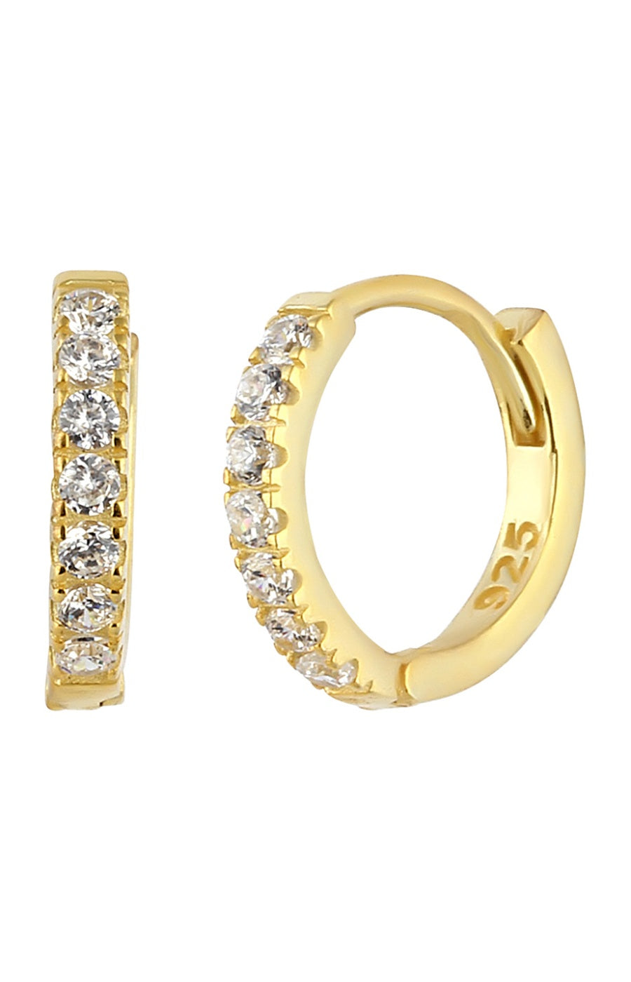 Créoles - Argent 925/000 plaqué or & zircons