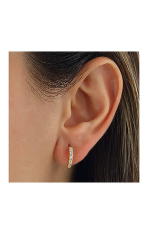 Créoles - Argent 925/000 plaqué or & zircons