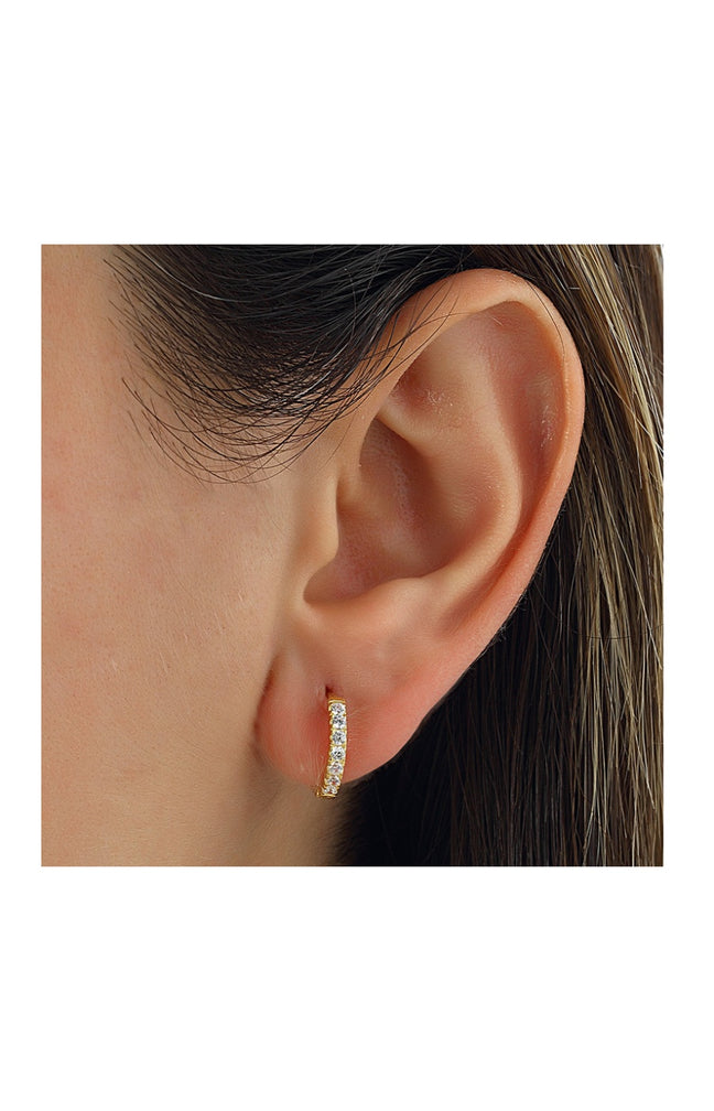 Créoles - Argent 925/000 plaqué or & zircons