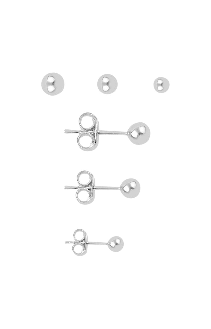 Set de 3 boucles d'oreilles - Argent 925/000 - 3 tailles