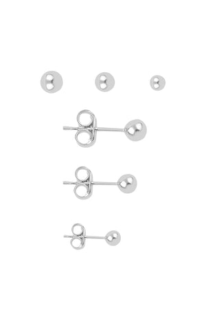 Set de 3 boucles d'oreilles - Argent 925/000 - 3 tailles