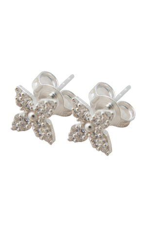 Boucles d'oreilles fleurs - Argent 925/000 & zircons