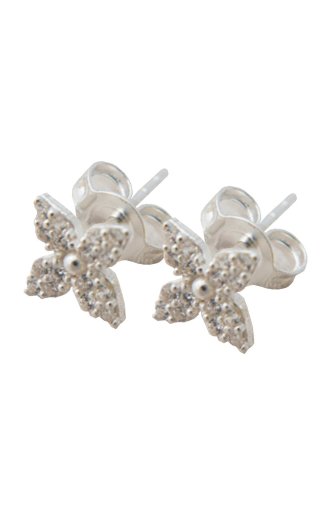 Boucles d'oreilles fleurs - Argent 925/000 & zircons