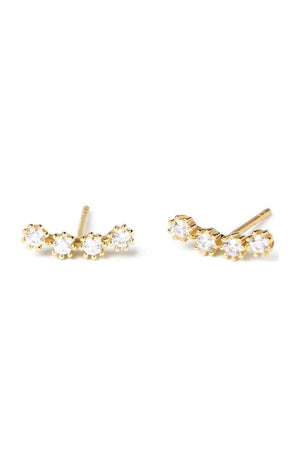 Boucles d'oreilles - Argent 925/000 plaqué or & zircons
