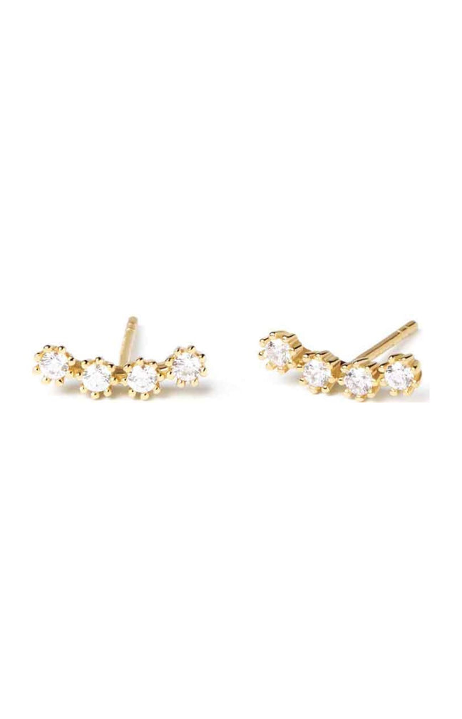 Boucles d'oreilles - Argent 925/000 plaqué or & zircons