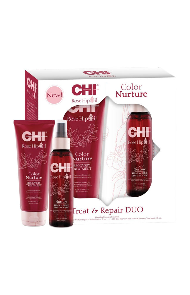 Coffret réparateur à l’huile de rose musquée - Cheveux colorés - 2 soins
