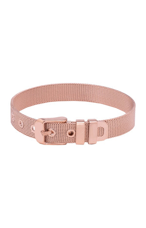 Bracelet coeurs - Acier inoxydable - Plaqué or rose