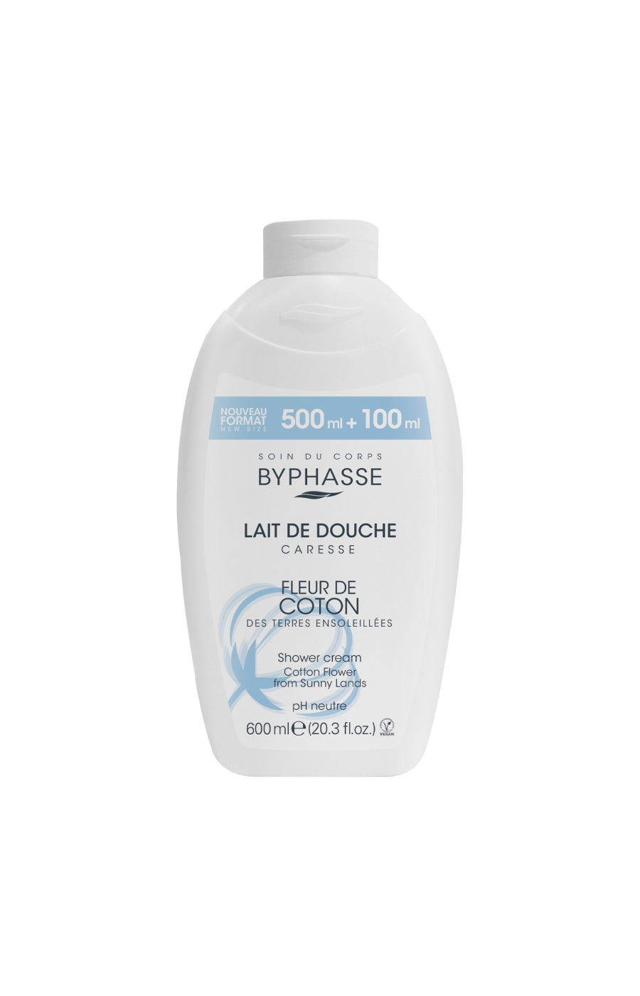 Lait de douche - Fleur de coton - Caresse - 600 ml