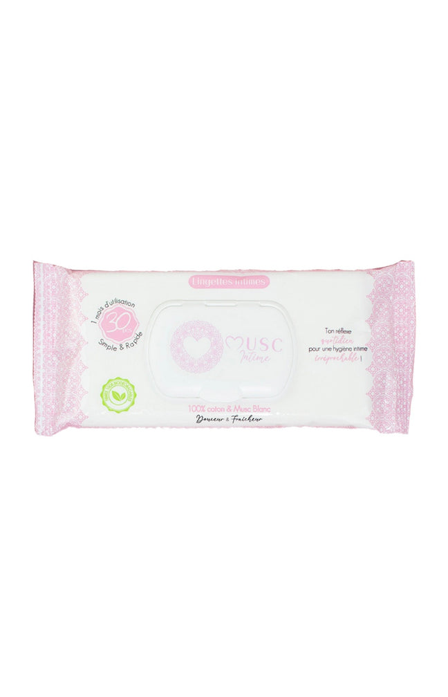 Lingettes intimes - L'Irrésistible - Musc blanc - 30 unités
