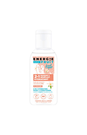 Masques hydratants 2-en-1 - Monoï & huile de macadamia bio - Cheveux secs & abîmés - 2 x 75 ml