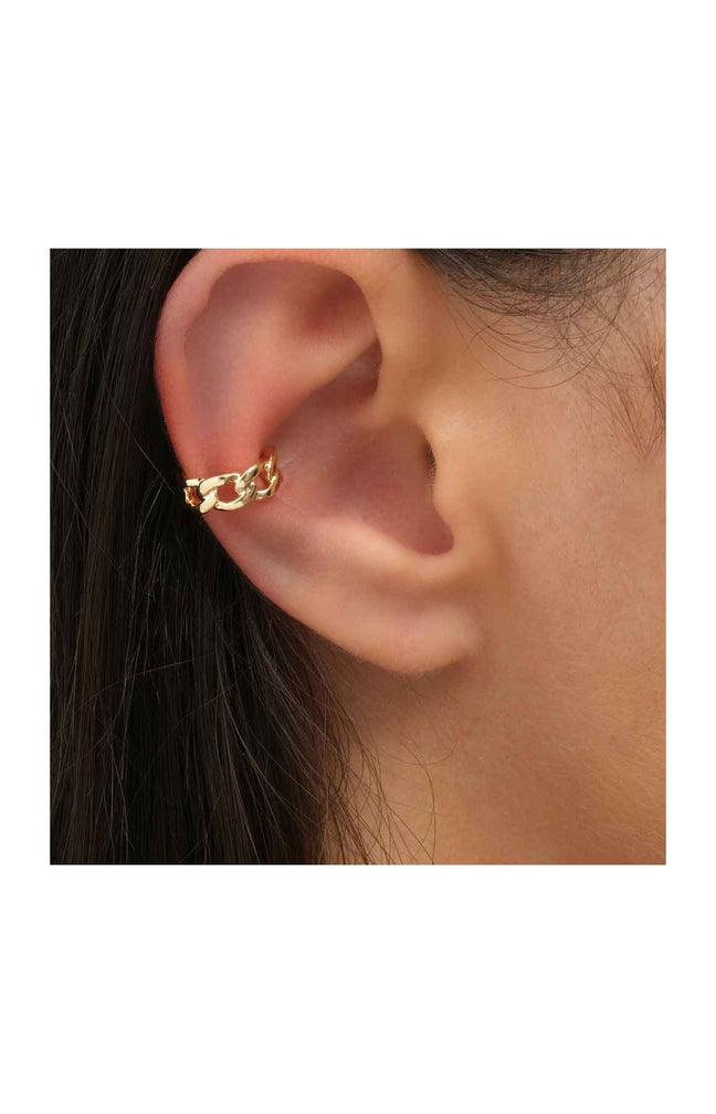 Earcuff chaine - Laiton plaqué or