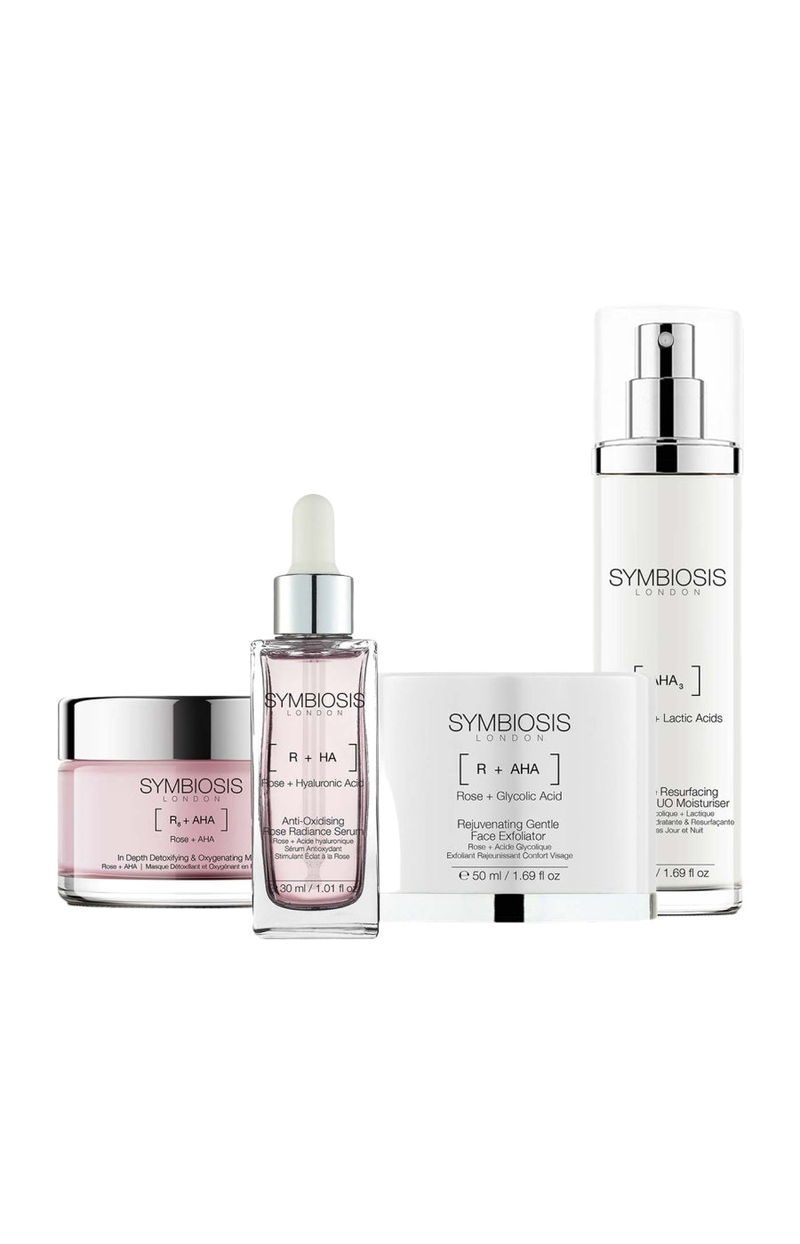 Coffret soins à la rose - Acide glycolique - Visage - 4 soins