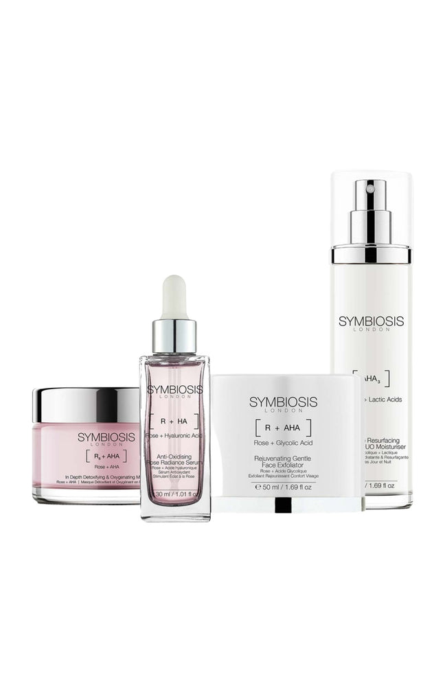 Coffret soins à la rose - Acide glycolique - Visage - 4 soins