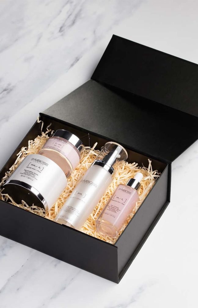 Coffret soins à la rose - Acide glycolique - Visage - 4 soins