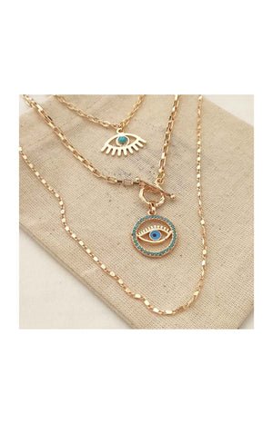 Collier - Laiton plaqué or & zirconiums