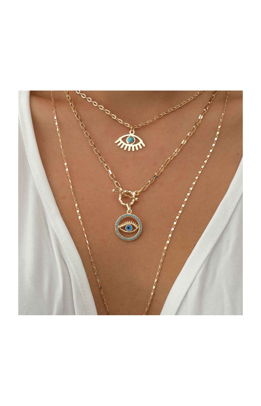 Collier - Laiton plaqué or & zirconiums