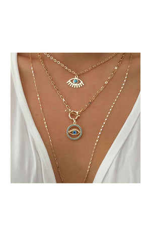 Collier - Laiton plaqué or & zirconiums
