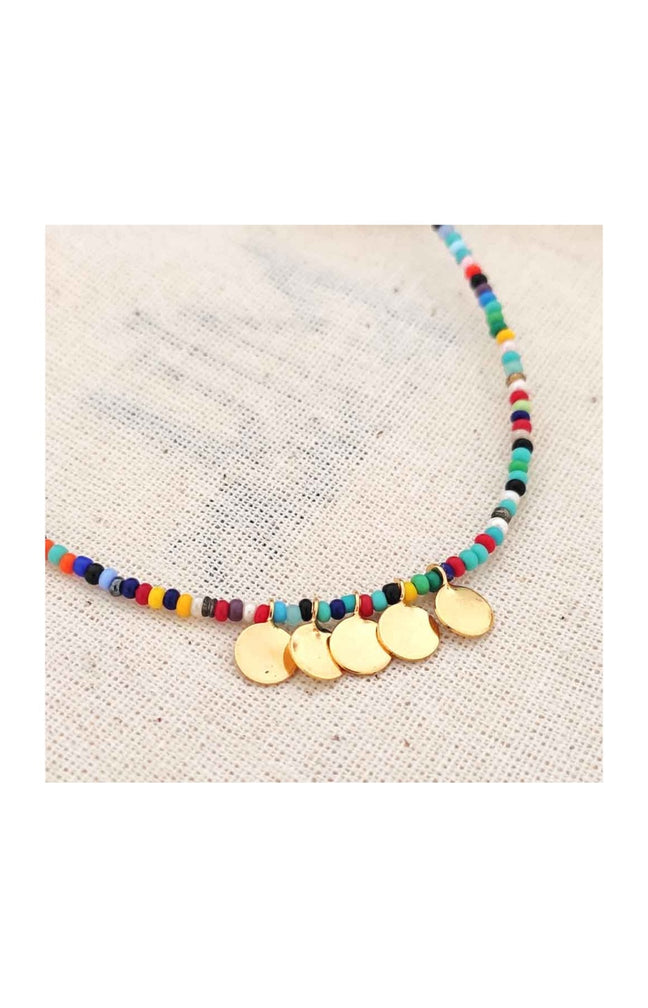 Collier - Laiton plaqué or & perles de rocaille