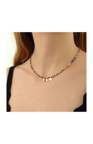 Collier - Laiton plaqué or & perles de rocaille