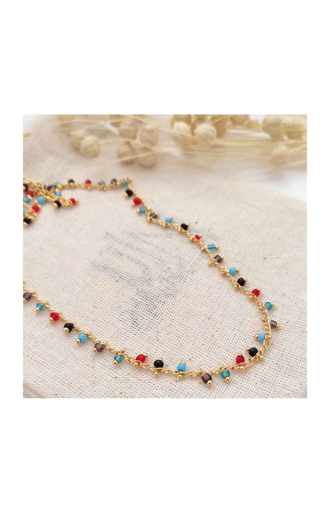 Collier - Laiton plaqué or & perles miyuki