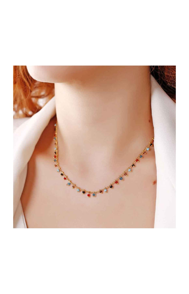 Collier - Laiton plaqué or & perles miyuki