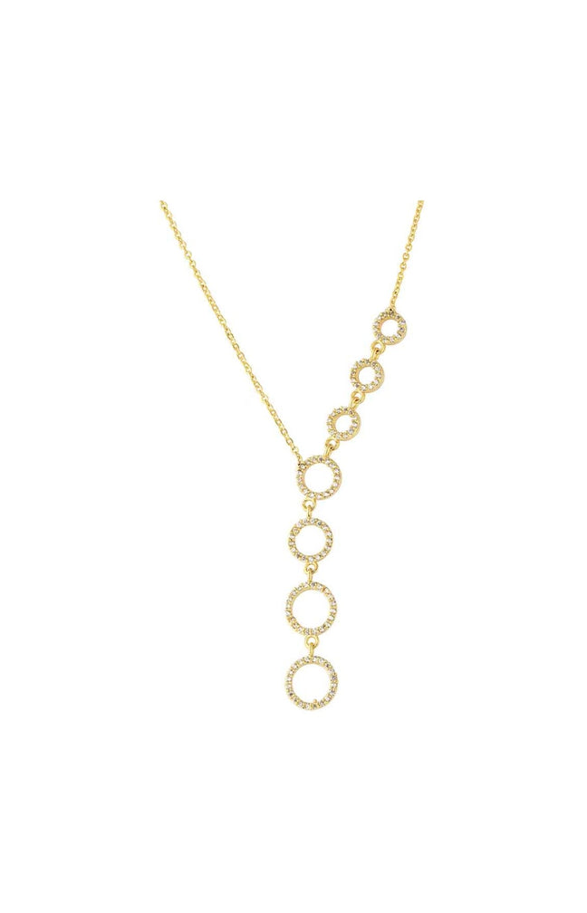 Collier - Laiton plaqué or & zircons