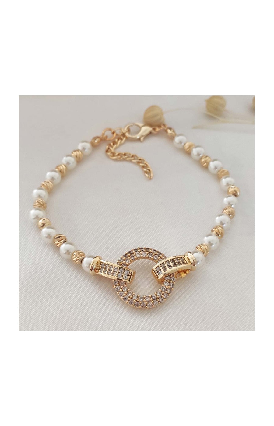 Bracelet - Laiton plaqué or & zircons