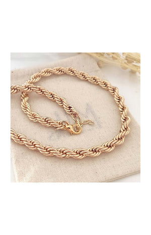 Collier chaîne torsadée - Laiton doré à l'or fin