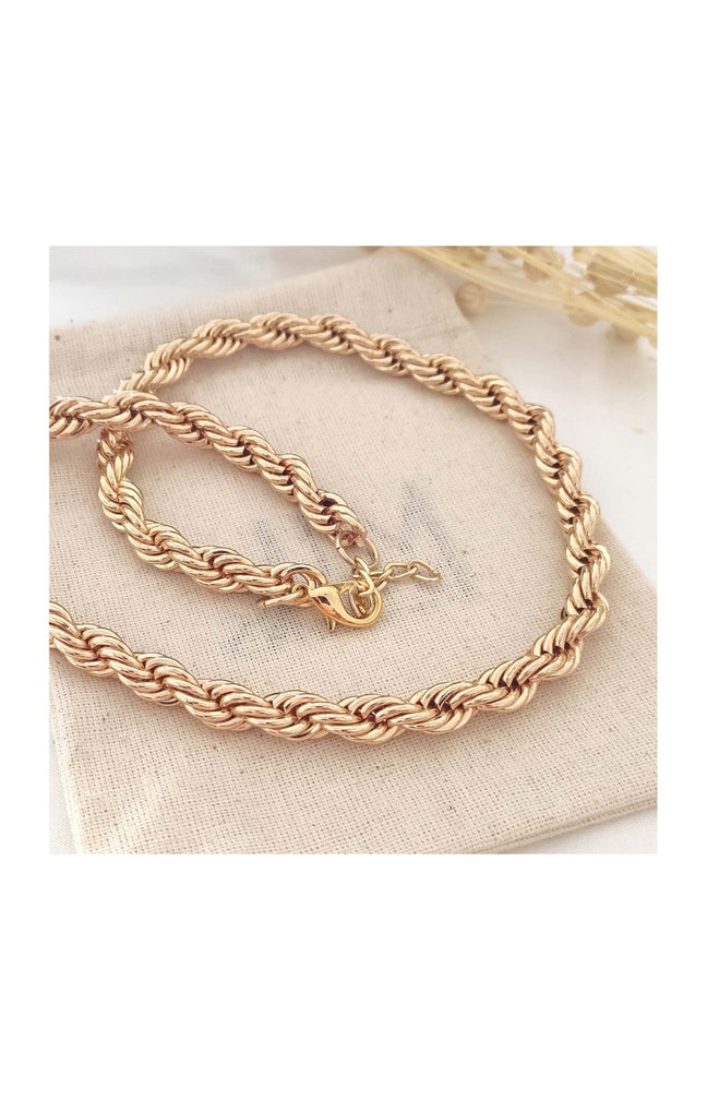 Collier chaîne torsadée - Laiton doré à l'or fin