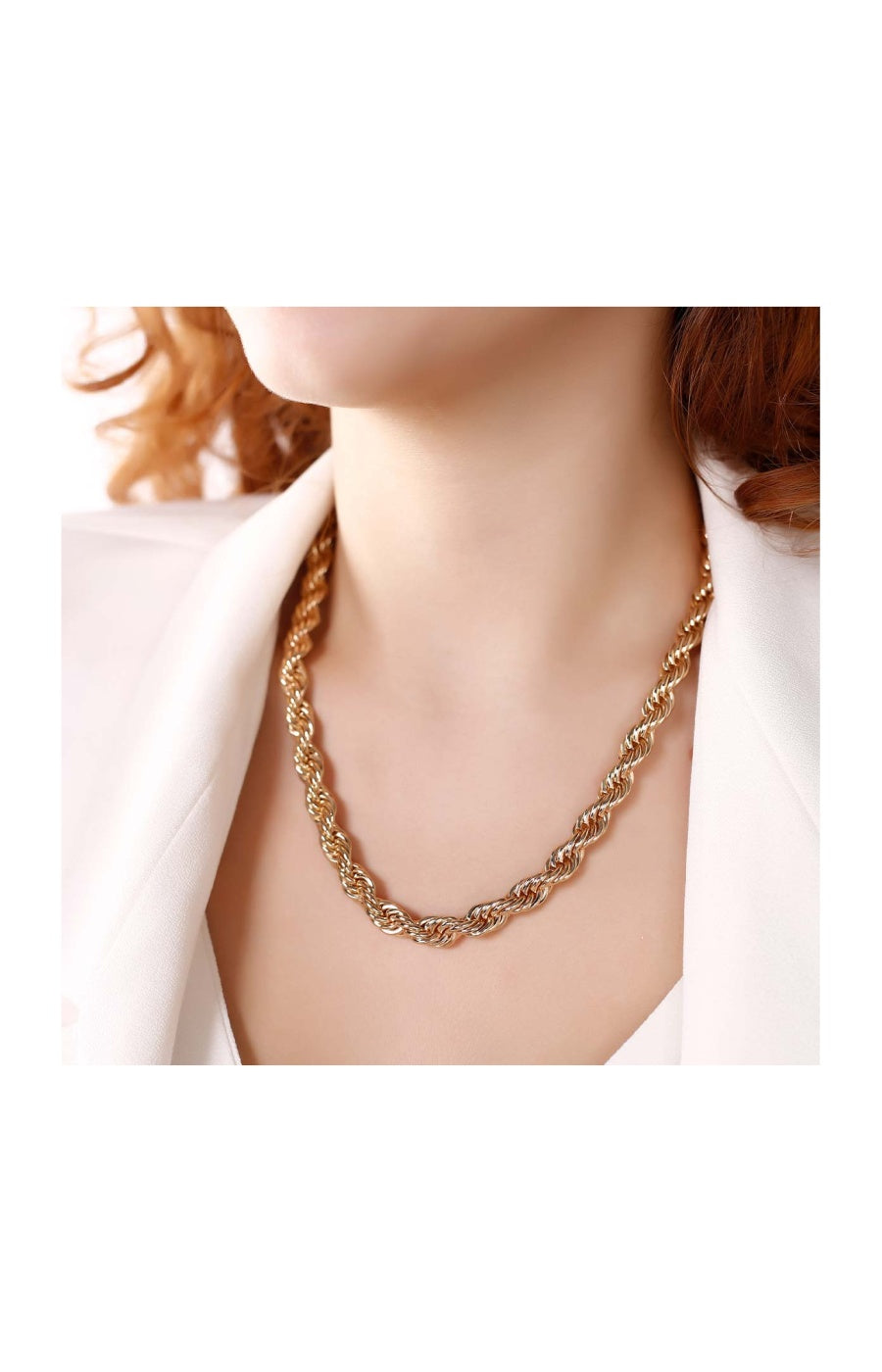 Collier chaîne torsadée - Laiton doré à l'or fin