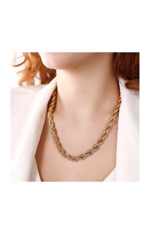 Collier chaîne torsadée - Laiton doré à l'or fin