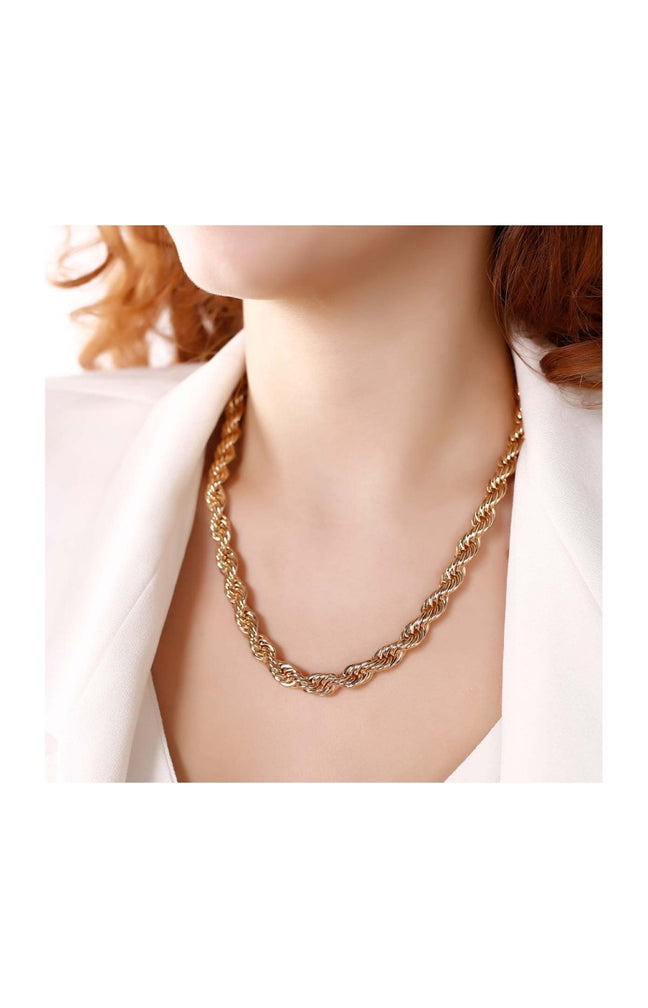 Collier chaîne torsadée - Laiton doré à l'or fin