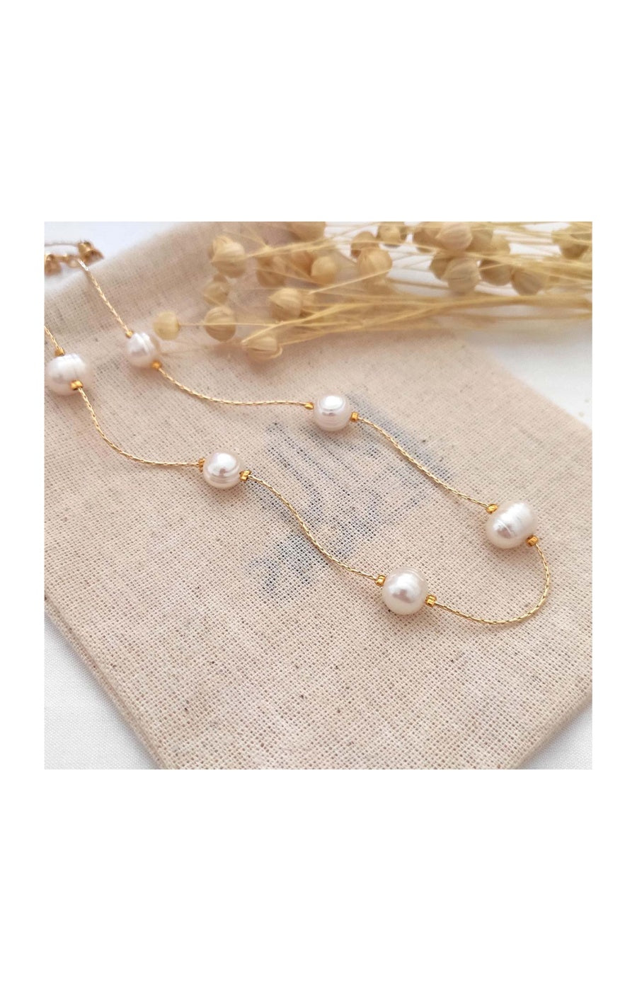 Collier de perles - Laiton plaqué or