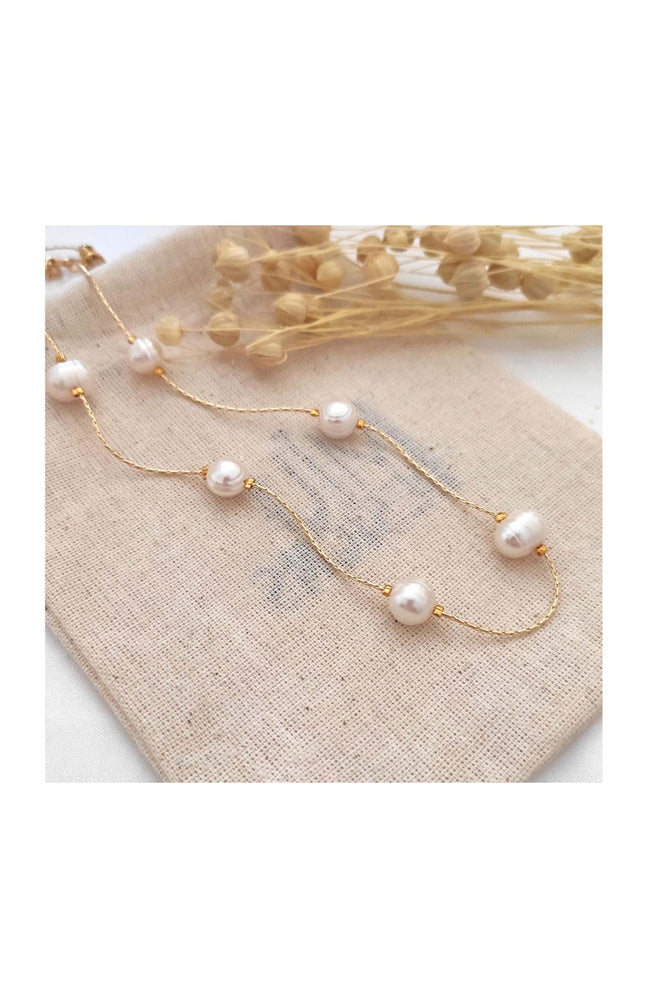 Collier de perles - Laiton plaqué or