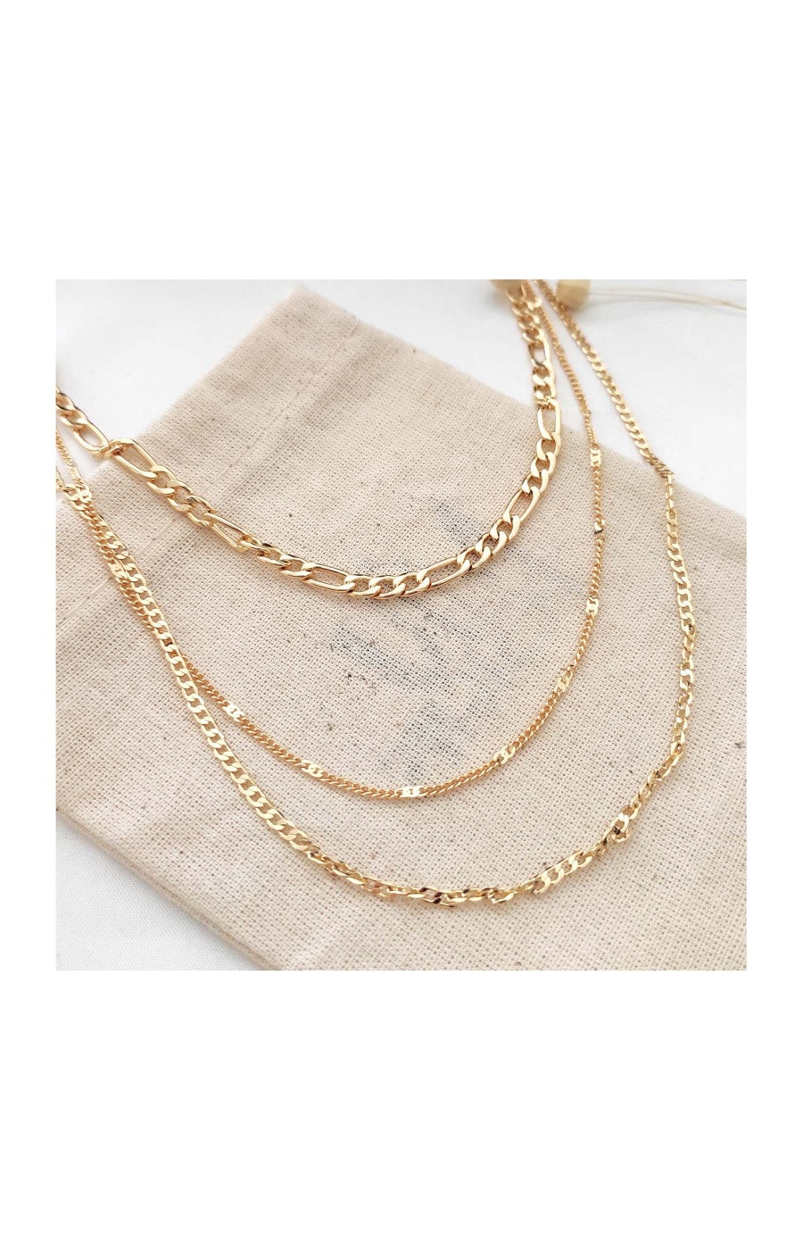 Collier triple - Laiton plaqué or