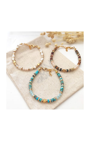 Bracelet de perles - Laiton plaqué or